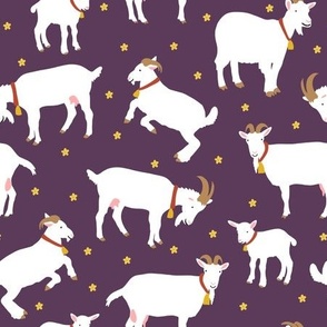 Happy Goats on Purple