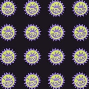 Aztec suns on black