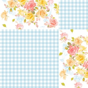 Elzbieta aqua gingham patchwork