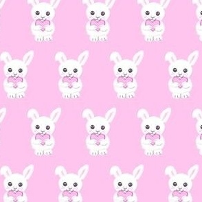 Fluffy bunnies on pink