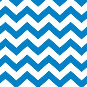 Chevron Pattern - True Blue and White