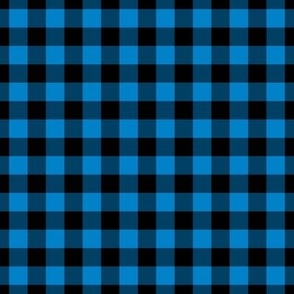 Gingham Pattern - True Blue and Black