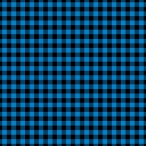 Small Gingham Pattern - True Blue and Black