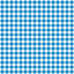 Small Gingham Pattern - True Blue and White