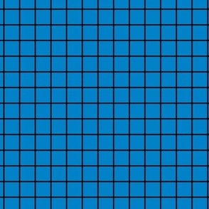 Grid Pattern - True Blue and Black