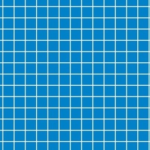 Grid Pattern - True Blue and White