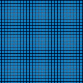 Small Grid Pattern - True Blue and Black