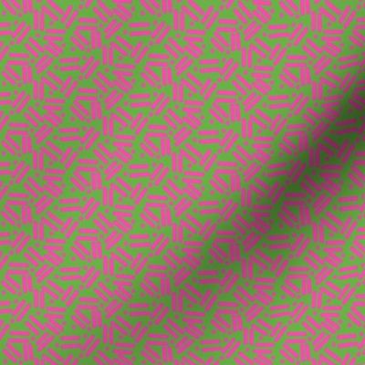 Envelope Lines and Dots Green Pink Medium