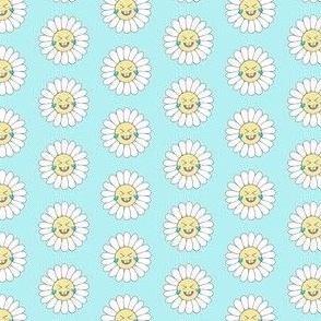 Laughing emojidaisies on aqua