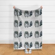 18x18 Raccoon Pillow Sham or Stuffie Front Fat Quarter Size Makes 18" Square Cushion or a Stuffed Animal Front Coordinate for Woodland Wonderland Animals