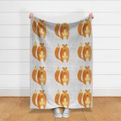 18x18 Orange Fox Pillow Sham or Stuffie Front Fat Quarter Size Makes 18" Square Cushion or a Stuffed Animal Front Coordinate for Woodland Wonderland Animals