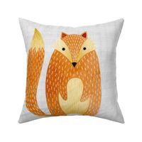 18x18 Orange Fox Pillow Sham or Stuffie Front Fat Quarter Size Makes 18" Square Cushion or a Stuffed Animal Front Coordinate for Woodland Wonderland Animals