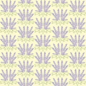 Art nouveau lavender on lemon yellow 