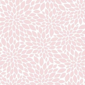 Dahlia Blossoms Pattern - Rosewater and White
