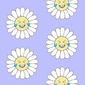 Laughing emojidaisies on lilac