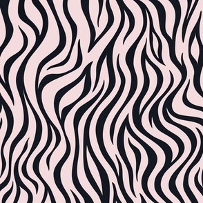 Zebra Stripe Pattern - Rosewater and Midnight Black