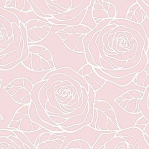 Rose Cutout Pattern - Rosewater and White