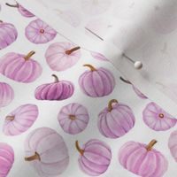 Small Scale Pastel Purple Lavender Pumpkins Fall Halloween Gourds on White