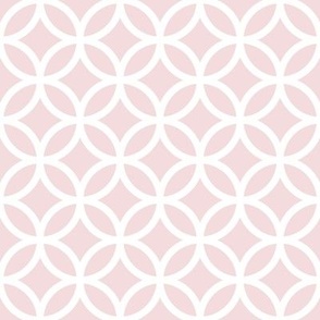 Interlocked Circles Pattern - Rosewater and White