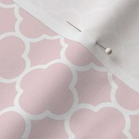 Quatrefoil Pattern - Rosewater and White