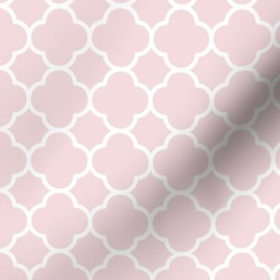 Quatrefoil Pattern - Rosewater and White
