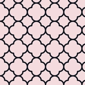 Quatrefoil Pattern - Rosewater and Midnight Black