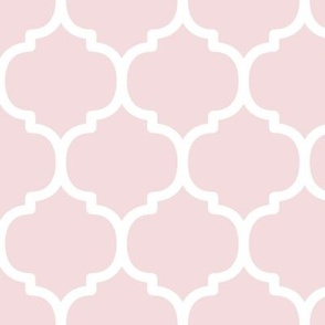 Large Moroccan Tile Pattern - Rosewater and White