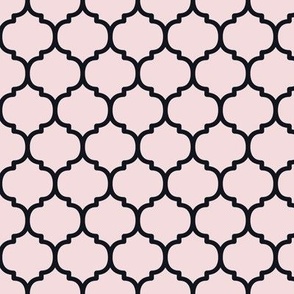 Moroccan Tile Pattern - Rosewater and Midnight Black