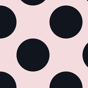 Large Polka Dot Pattern - Rosewater and Midnight Black