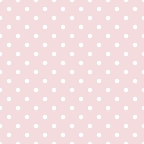Small Polka Dot Pattern - Rosewater and White