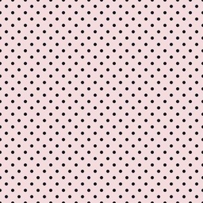Tiny Polka Dot Pattern - Rosewater and Midnight Black