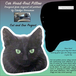 Black Cat Head-Rest Pillow