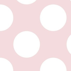 Large Polka Dot Pattern - Rosewater and White