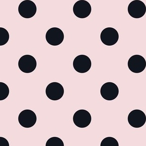 Big Polka Dot Pattern - Rosewater and Midnight Black