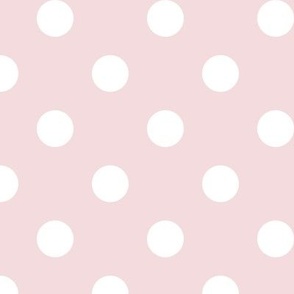 Big Polka Dot Pattern - Rosewater and White