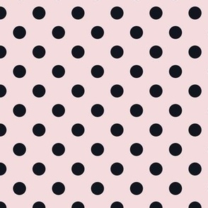 Polka Dot Pattern - Rosewater and Midnight Black