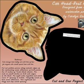 Orange  Tabby Cat Head-Rest Pillow