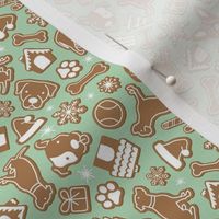 Dog Gingerbread Cookies - Mint, Small Scale
