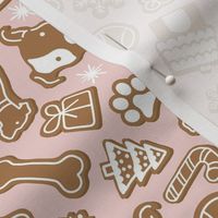 Dog Gingerbread Cookies - Pink, Medium Scale