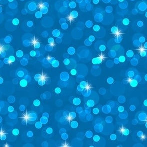 Sparkly Bokeh Pattern - French Blue Color