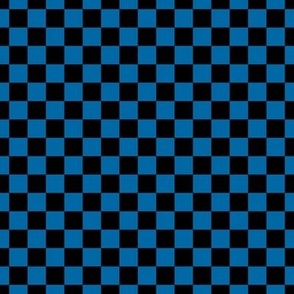 Checker Pattern - French Blue and Black