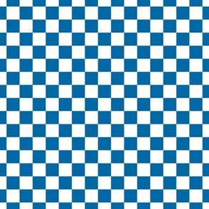 Checker Pattern - French Blue and White