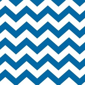 Chevron Pattern - French Blue and White
