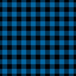 Gingham Pattern - French Blue and Black