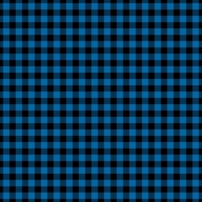 Small Gingham Pattern - French Blue and Black