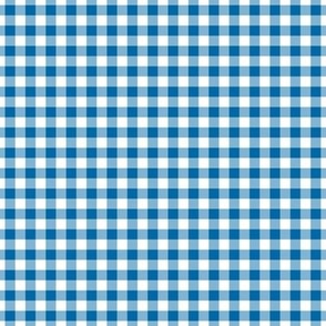 Small Gingham Pattern - French Blue and White
