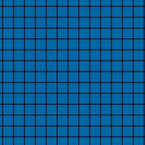 Grid Pattern - French Blue and Black