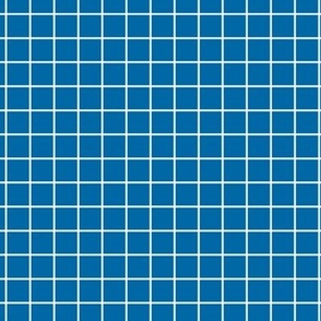 Grid Pattern - French Blue and White