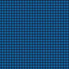 Small Grid Pattern - French Blue and Black
