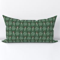 Mistletoe Dog Kisses - Dark Green, Large Scale